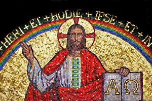 Revival Prints: Jesus Christ mosaic over door, San Babila Church, Milan