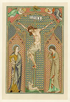 Psalter Prints: JESUS CRUCIFIED - C14 MS