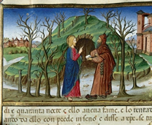 Apostles Collection: Jesus in the desert is tempted by the devil that takes him t