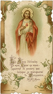 Images Dated 29th December 2015: Jesus - French Chromolithograph devotional card