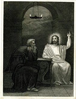 Images Dated 17th August 2017: Jesus instructing Nicodemus