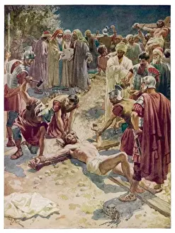 Crucifixion Prints: Jesus Nailed to Cross