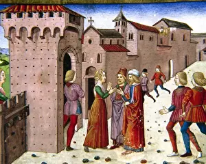 Speak Prints: Jesus speaks with a Samaritan in Sychar, Samaria. Codex of P