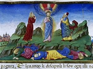 Images Dated 20th September 2016: Being Jesus transfigured on the mountain with Moses