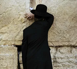 Images Dated 30th December 2013: A Jew praying at the Western Wall. Jerusalem. Israel