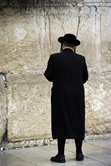 Images Dated 30th December 2013: A Jew praying at the Western Wall. Jerusalem. Israel