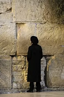 Images Dated 30th December 2013: A Jew praying at the Western Wall. Jerusalem. Israel