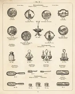 Catalog Prints: Jewel tray, toilet set, perfume bottle, toothbrush, etc