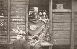 Alive Prints: Jewish family camping inside a railway wagon