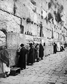 Prayer Prints: Jewish people praying at the Wailing Wall, Jerusalem
