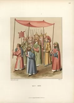 Jewish Collection: Jewish religious procession from the 15th century