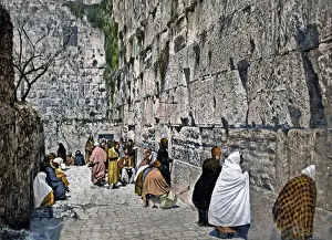 Praying Prints: Jews praying at The Wailing Wall, Jerusalem, Palestine (Isra