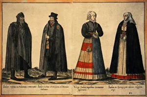 Images Dated 17th January 2012: Jews in traditional dress. Engraving