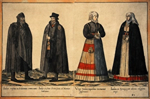 Images Dated 17th January 2012: Jews in traditional dress. Engraving