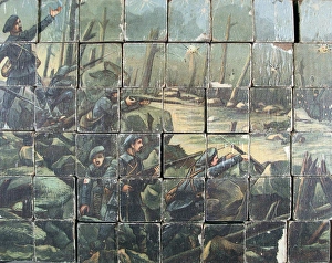 Images Dated 28th April 2009: Jigsaw puzzles of six WWI French battle scenes