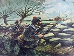 Images Dated 28th April 2009: Jigsaw puzzles of six WWI French battle scenes