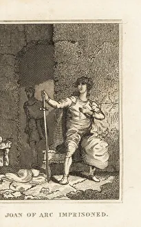 1430 Prints: Joan of Ar in prison at Beaurevoir Castle, 1430