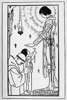 Joan Prints: Joan of Arc a light of ancient France Illustration by Florence Harrison of Joan of Arc