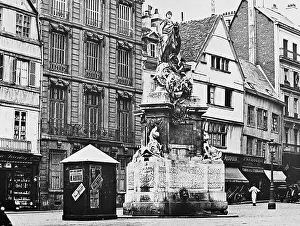 Pre 1900 Prints: Joan of Arc Statue Rouen France pre-1900
