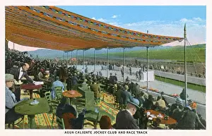 Sunshade Prints: Jockey Club and racetrack, Agua Caliente, Tijuana, Mexico