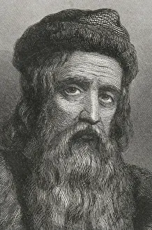 Gutenberg Prints: Johannes Gutenberg (circa 1399-1468). German inventor