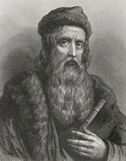 Gutenberg Prints: Johannes Gutenberg (circa 1399-1468). German inventor