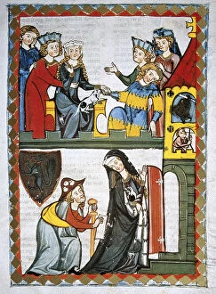 Enter Gallery: Johannes Hadlaub, Swiss poet. Codex Manesse (ca.1300)