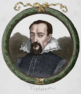 Goatee Collection: Johannes Kepler (1571-1630). Engraving. Colored