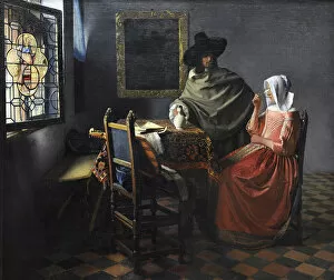 Johannes Vermeer (1632-1675). The wine glass, c. 1658-1660