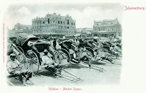 Rickshaws Prints: Johannesburg, South Africa - Rickshaws in Market Square