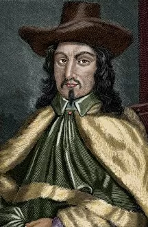 Goatee Gallery: John Bradshaw (1602-1659). Colord engraving