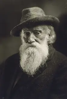 John Burroughs, head-and-shoulders portrait, wearing hat
