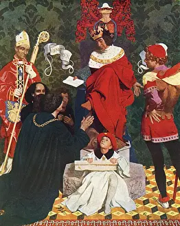 Receive Prints: John Cabot receives charter from King Henry VII