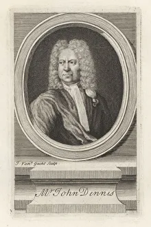 17th Century Prints: John Dennis, English dramatist and literary critic, 1657-1734