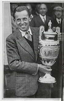 Trophy Prints: John De Forest with Golf Trophy