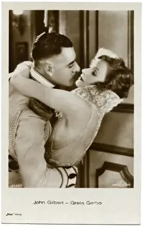 Embracing Prints: John Gilbert & Greta Garbo embracing