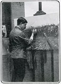 Nov20 Gallery: John Hassall painting The Morning of Agincourt