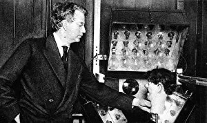 John Logie Baird, with ventriloquists dummy head