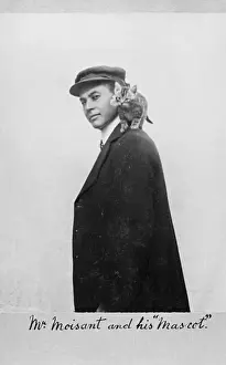 Pioneers Prints: John Moisant, aviator, with kitten mascot