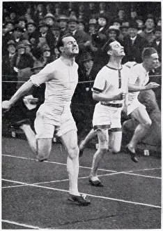 Sprint Prints: John Rinkel wins the 100-yards in even time (10sec) at the 1927 Varsity (Inter-University)