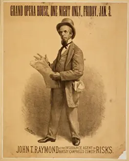 Bartley Prints: John T. Raymond as the insurance agent in Bartley Campbell s