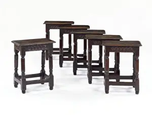 Six joined stools