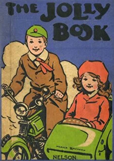 Images Dated 23rd December 2016: The Jolly Book - children in motorbike and sidecar
