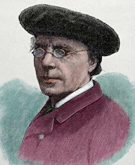 Jonas Gallery: Jonas Lie (1833-1908). Norwegian novelist. Engraving. Colore