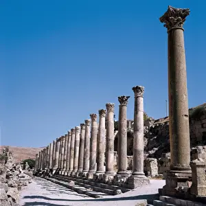 Jordans Prints: JORDAN. JERASH. Jerash. Ancient avenue with columns