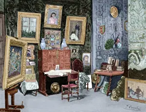 Jose Maria Casado del Alisal (1832-1886). Studio. Engraving