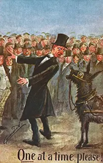 Joseph Chamberlain answering his critics - Satirical cartoon