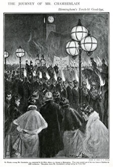 Images Dated 22nd May 2019: Joseph Chamberlain torch-lit goodbye, 1902