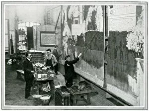 Joseph Harker in his scenery painting studio