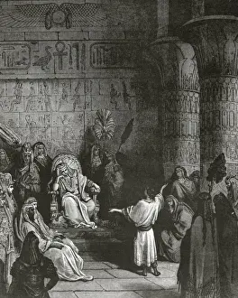 Dream Prints: Joseph interprets Pharaohs dream. Old Testament. Drawings b